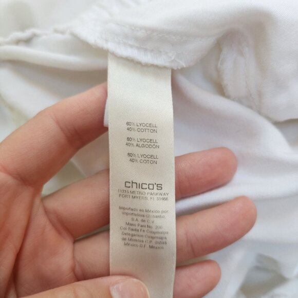 Chico's Zenergy Pull-On White Pants Elastic Waist Beachy Women's S/4 (Chico's 0) - Picture 6 of 8